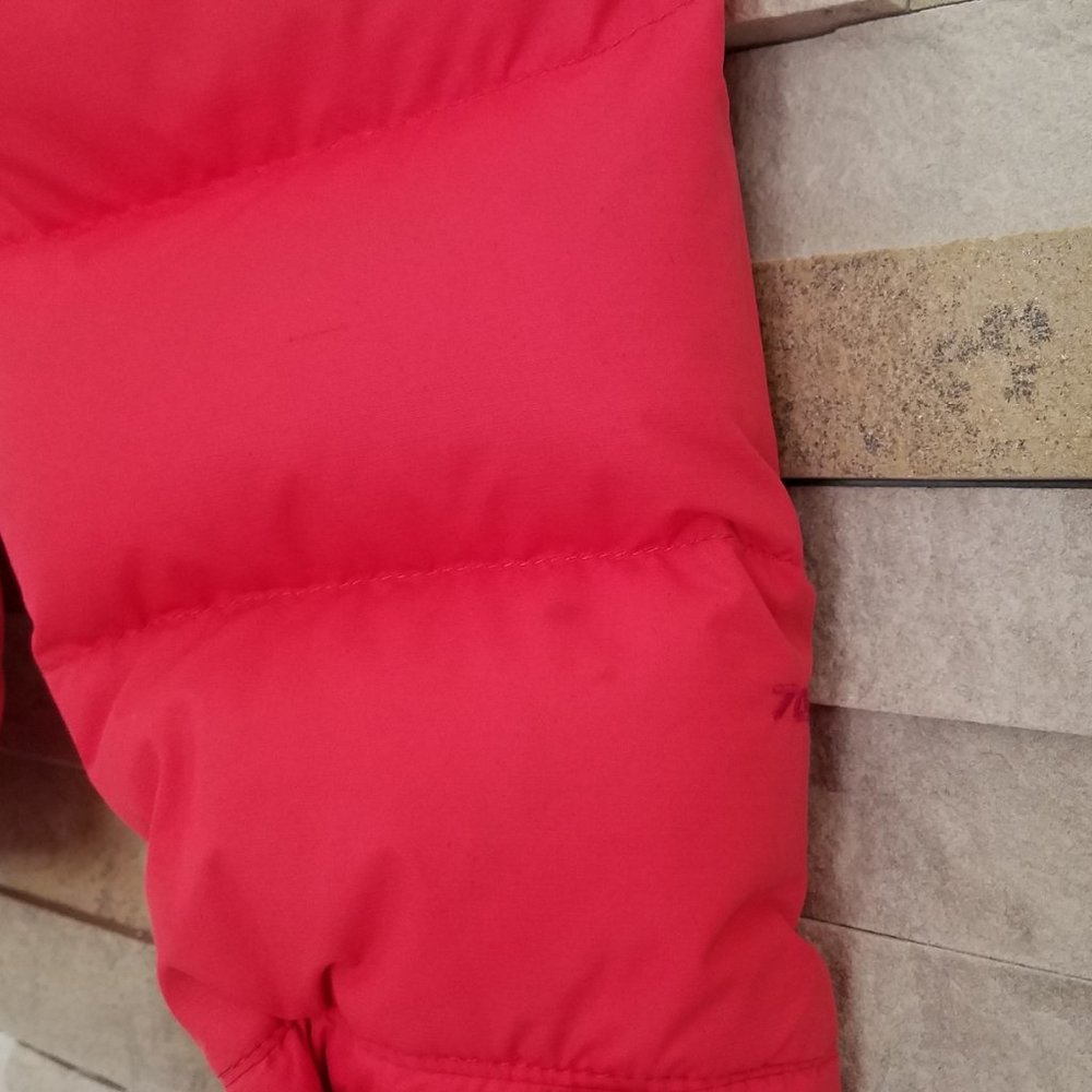 North Face Womens Small Red 700 Goose Down Nuptse Puffer Jacket Winter Ski Coat - Picture 9 of 10